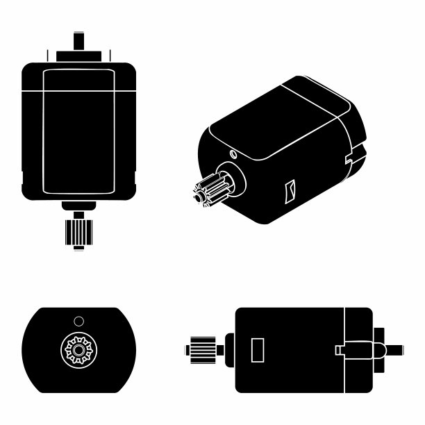 直流电机彩色黑色填充图片下载