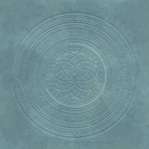 古代石雕几何图案图片下载
