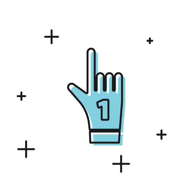 黑色一号，一只带手指的扇形手套图片下载