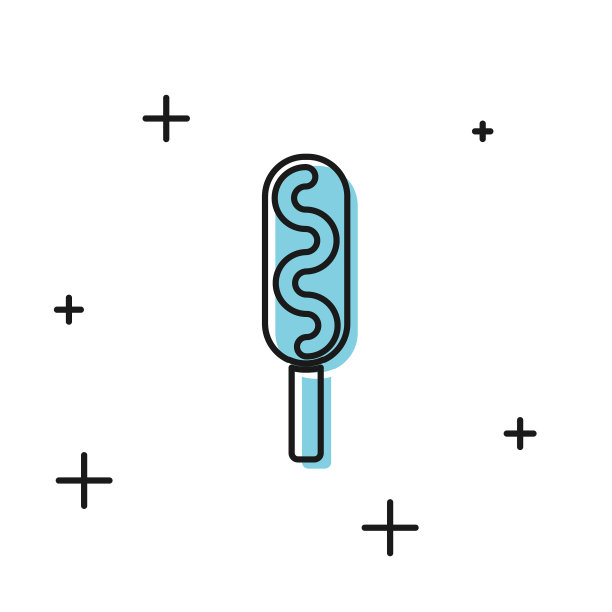 黑色玉米狗图标孤立在白色背景图片下载