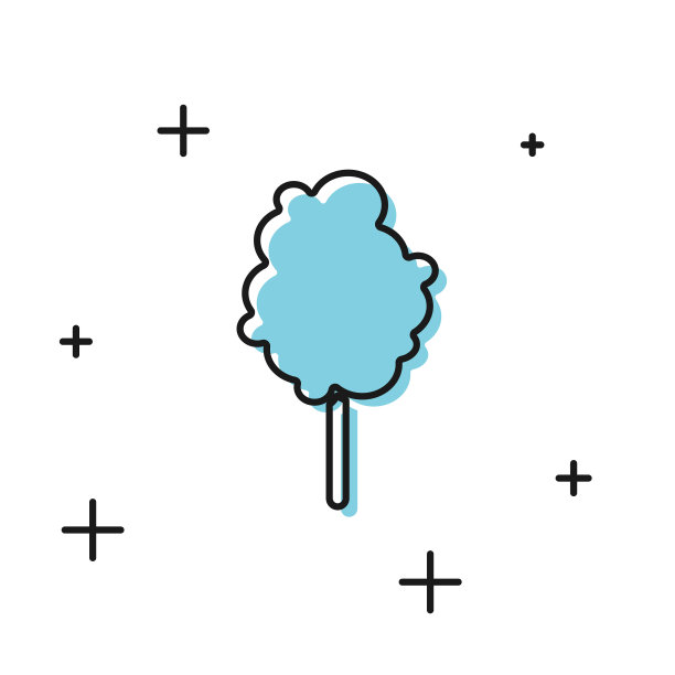 黑色棉花糖图标孤立的白色图片下载