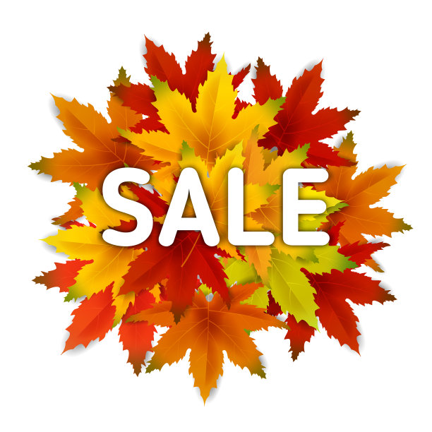 秋季销售背景模板与落款图片下载