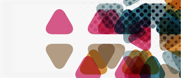 横幅上镶嵌着几何三角形的五彩图案图片下载