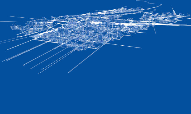 勾勒城市概念线框风格图片下载
