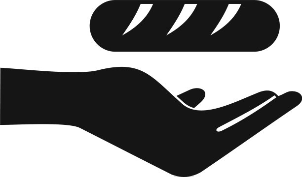 手拿捐赠面包图标风格简单图片下载