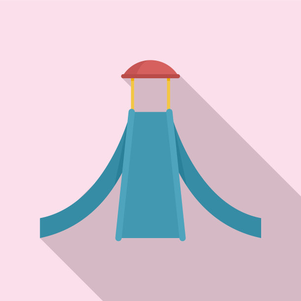 孩子水公园幻灯片图标平坦的风格图片下载