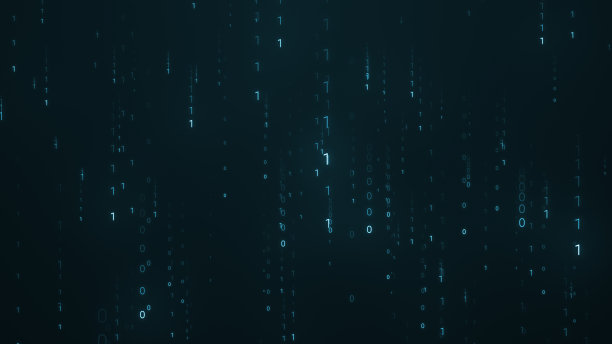 大量连续下降的矩阵二进制码随机数背景图片下载