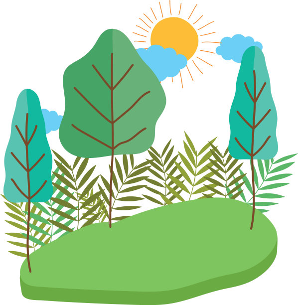 孤立抽象和季节树设计图片下载