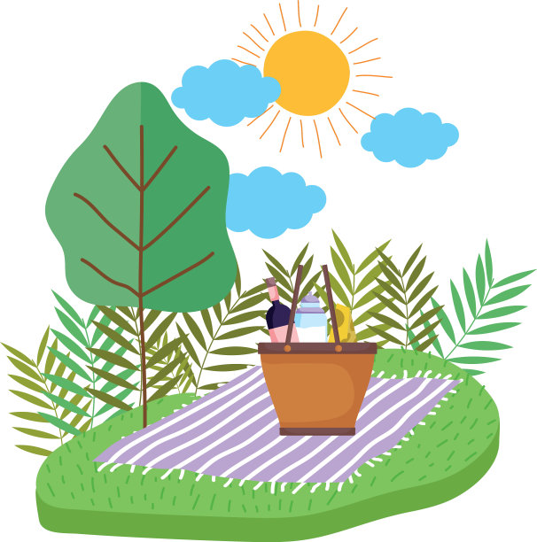 孤立野餐篮设计图片下载