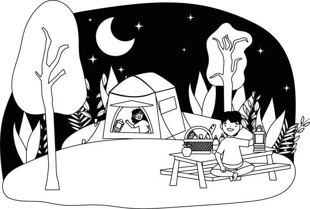 帐篷与人的设计图片下载