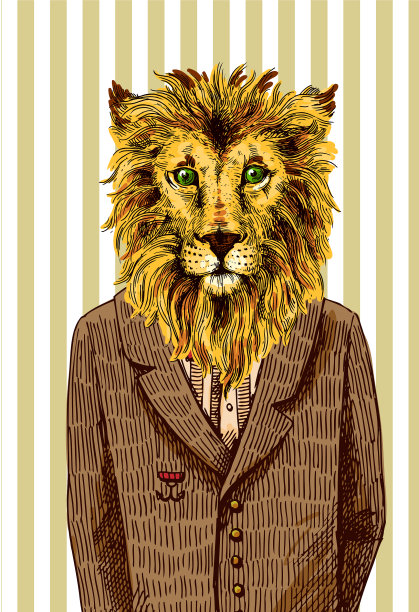 穿夹克的狮子图片下载