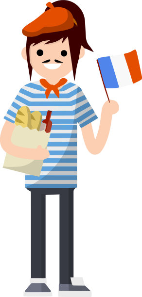 卡通平-年轻的法国女孩图片下载