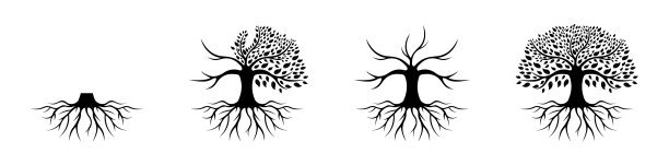 橡树标志和根图片下载