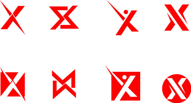 X字母标志模板图标图片下载