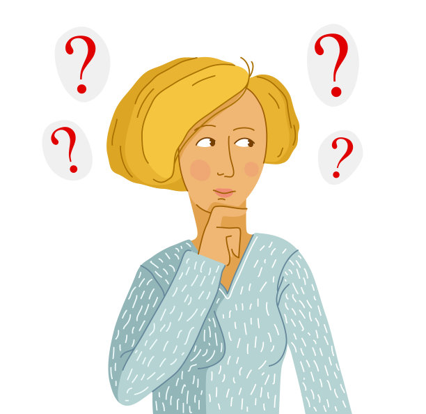 年轻女子思考问题孤立图片下载