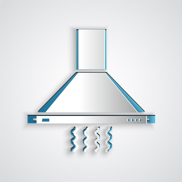剪纸厨房排气扇图标孤立图片下载
