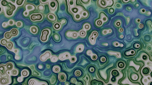 几何抽象地形景观3D渲染插图图片下载