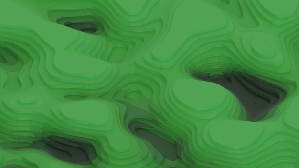 几何抽象地形景观3D渲染插图图片下载