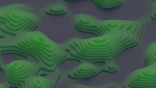 几何抽象地形景观3D渲染插图图片下载