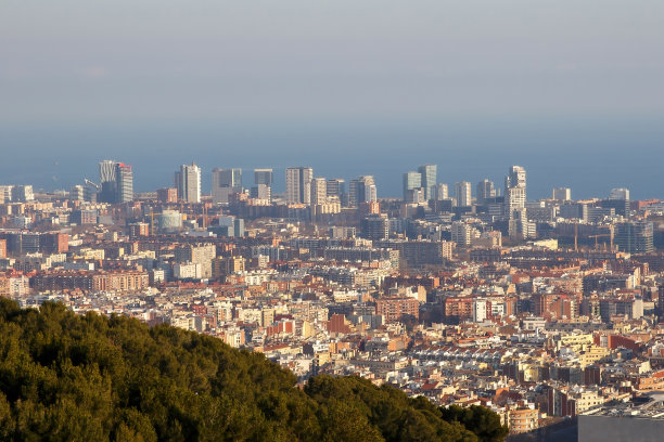 城市的商业中心。摩天大楼。图片下载