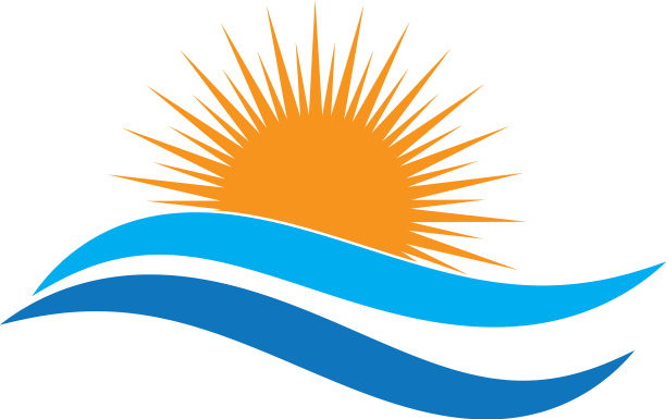 水波符号和图标标志模板图片下载