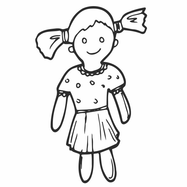 涂鸦娃娃图标。矢量素描儿童玩具。玩具的概念图片下载