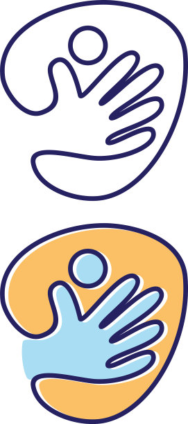 抽象的手人图标符号上的白色图片下载