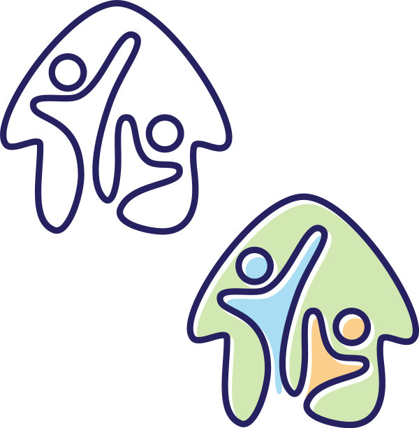 抽象家中有两个人的图标象征在平图片下载