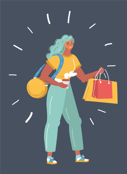 拿着购物袋的女人图片下载
