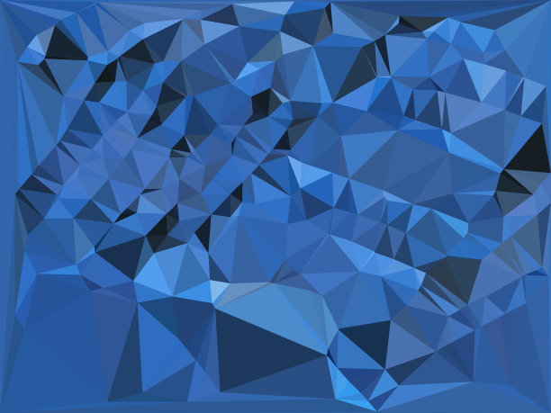 立体派风格的蓝色三角形马赛克阴影图片下载