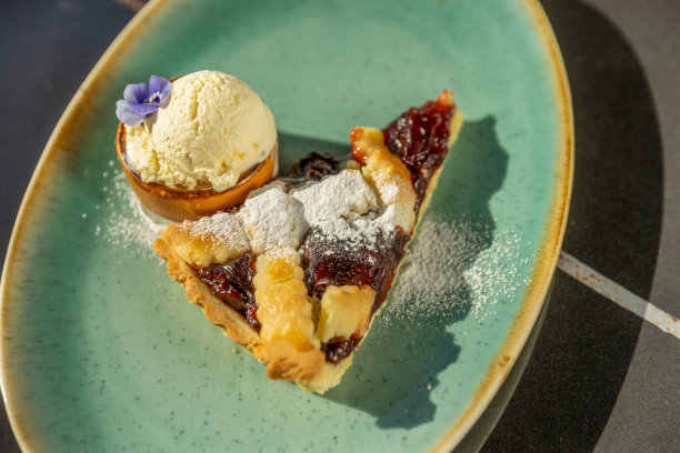 樱桃派配香草冰淇淋图片下载