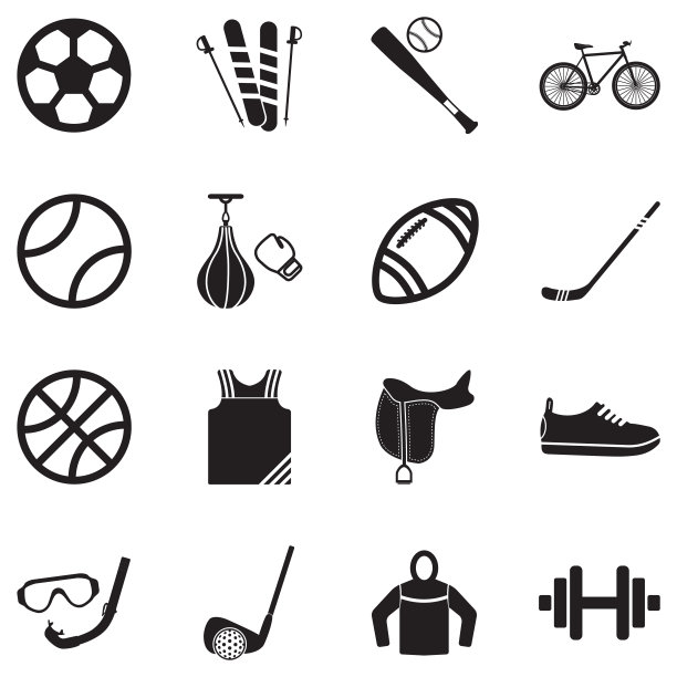 体育商店图标。黑色的平面设计。矢量插图。图片下载