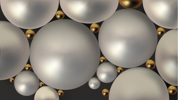 时尚的抽象海报与抽象的三维球体在软黑暗的背景。现代模式的矢量概念。抽象三维几何背景图片下载