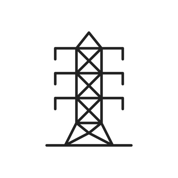 电气塔孤立图标。高质量的黑色矢量插图。图片下载