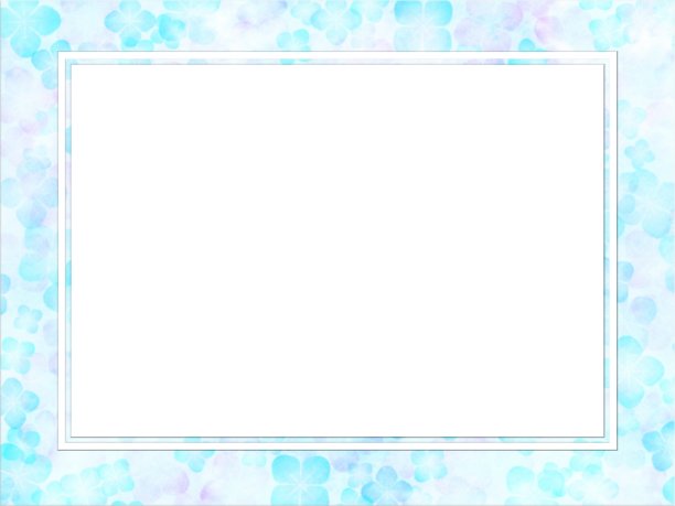 水彩触摸淡蓝色绣球花画框图片下载