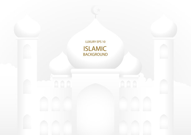 豪华的白色的清真寺图片下载