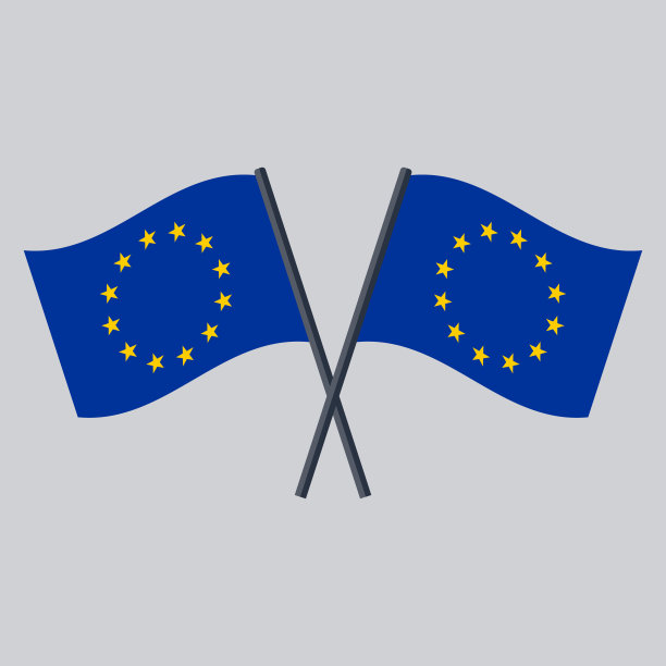 欧盟旗帜交叉图片下载