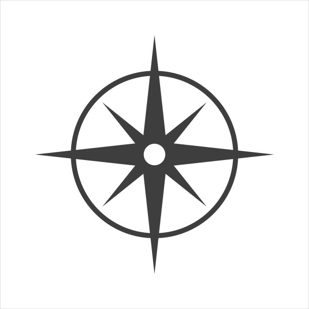 指南针图标矢量的白色背景。每股收益10图片下载