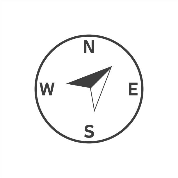 指南针图标矢量的白色背景。每股收益10图片下载