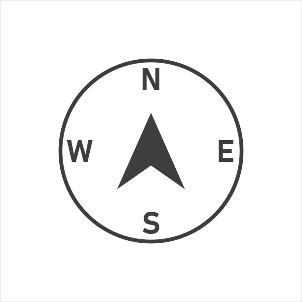 指南针图标矢量的白色背景。每股收益10图片下载