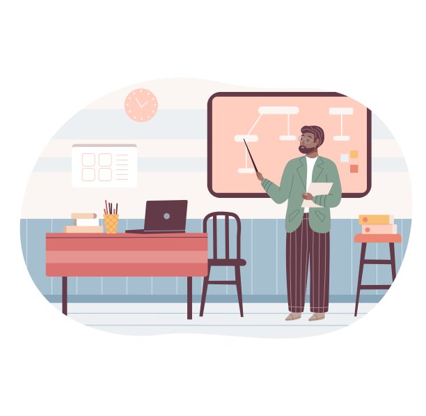 课堂上站立的教师图片下载