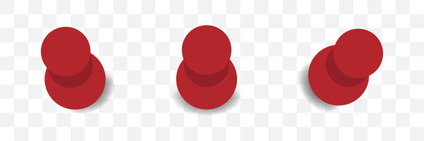 图钉图标。红别针。图钉收集透明背景。图片下载