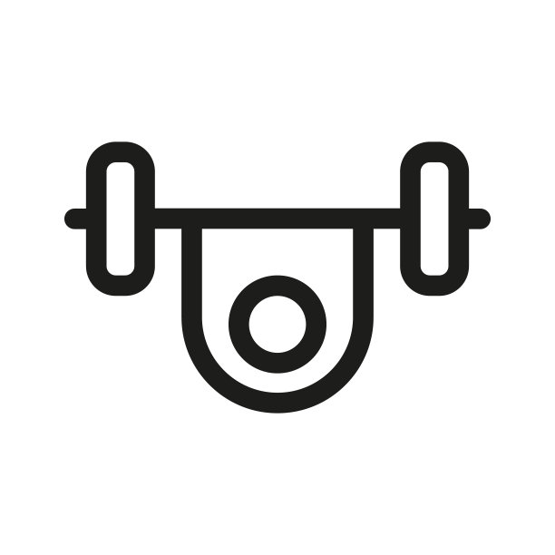 举重图标。哑铃轮廓白色背景向量图片下载