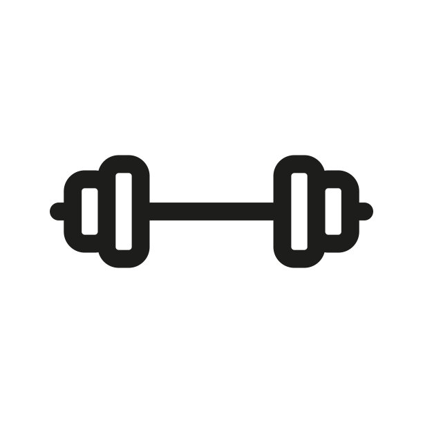 哑铃作为健身房的标志。哑铃运动对白色背景矢量图片下载