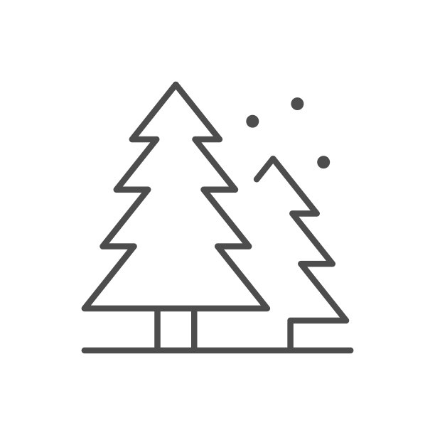 针叶林线轮廓图标图片下载