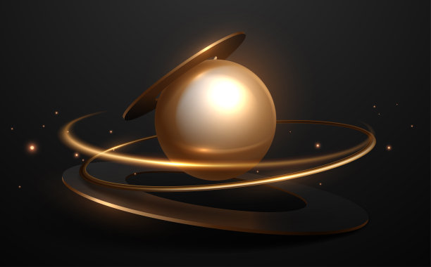 抽象的黑色和金色的形状与光的效果图片下载