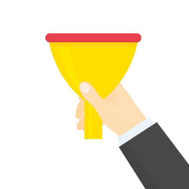 商人手握销售漏斗，在线营销，引导产生概念-矢量插图图片下载
