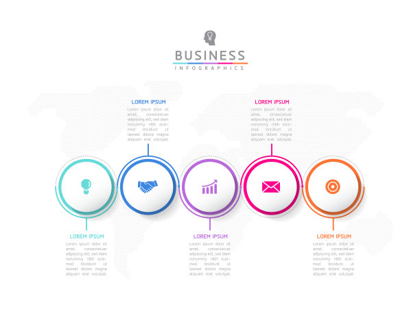 矢量插图，信息图形设计，模板，营销，信息，5个选项或步骤图片下载