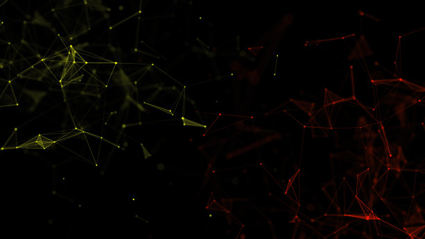 抽象的未来背景来自神经连接的双流。粒子的数字编织。网络的概念结构。3 d渲染。图片下载