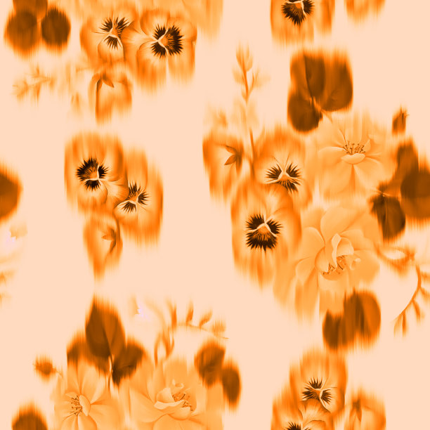 流血的野花。模糊的花卉无缝模式。时髦的散焦夏季植物印花。高质量的插图。草地上鲜花盛开。时尚春天的主题。图片下载